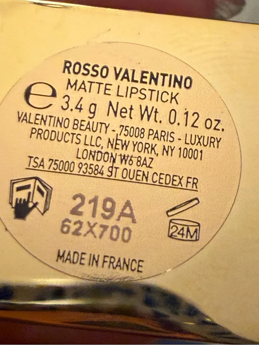 VALENTINO Rosso Valentino Matte 219A Star Studded Lipstick New Red France Makeup